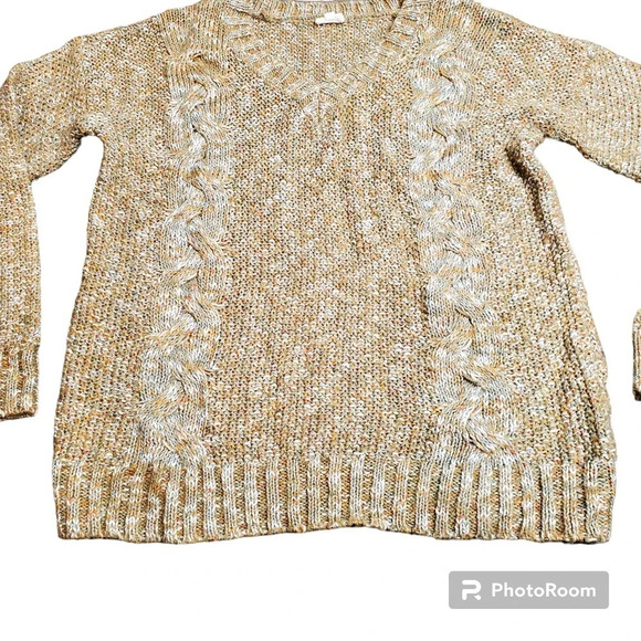 Hem & Thread Tan Knit Pullover Sweater - Picture 2 of 5